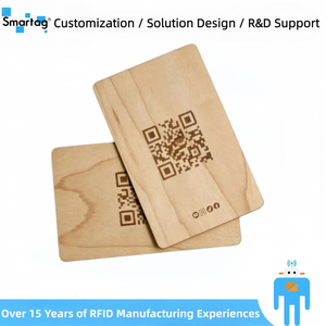 Carte de visite en bambou RFID 13,56 MHz N215 - Carte intelligente en bois personnalisée pré-imprimée - Product Image 1