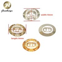 Kancing Kristal Bentuk Oval Dua Lubang Bersegi, Hiasan Berlian Imitasi untuk Jahitan Pakaian, Kerajinan DIY