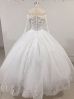 Minthson 2023 Nouveauté Robes de Mariée à Col Droit en Dentelle Blanches Robes de Mode pour Femme Élégantes Robes de Mariée Musulmanes