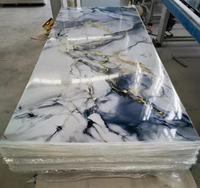Feuille de PVC multi-usages effet marbre UV pour panneau mural, décoration de meubles