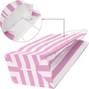 <b>Gifts</b> <b>Small</b> Stripe Paper Bags for Party Goodie Birthday Wedding Business Shopping Eco-friendly Durable Strong Paper Bags - Product Image 2