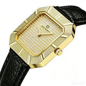 <span class=keywords><strong>Montre</strong></span> pour <span class=keywords><strong>homme</strong></span> tendance, classique, entièrement sertie de diamants, <span class=keywords><strong>montre</strong></span> à quartz carrée, étanche, en <span class=keywords><strong>cuir</strong></span> véritable, <span class=keywords><strong>montre</strong></span> de luxe dorée pour <span class=keywords><strong>homme</strong></span> d'affaires - Product Image 1