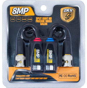 ตัวส่งสัญญาณวิดีโอ 4K HD 8MP แบบ Balun สำหรับกล้องวงจรปิด ใช้สายโคแอกเชียลแบบคู่บิด พร้อมหัวต่อ Balun อุปกรณ์เสริมสำหรับการเฝ้าระวัง - Product Image 2