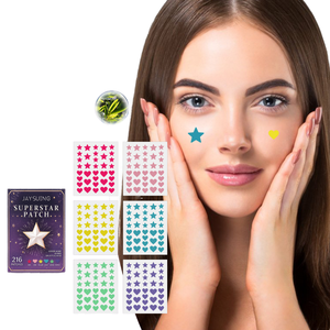 Cerotti Idrocolloidali per Acne, Patch per Brufoli a Forma di Stella, Copri-Imperfezioni Colorati con Acido Salicilico e Tea Tree, Rivitalizzante Cutaneo per Tutti - Product Image 1