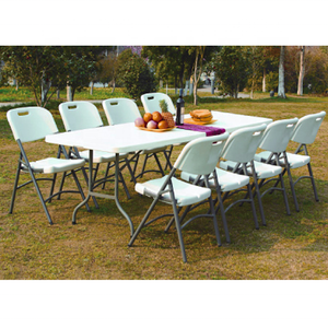 Rectangle aluminum and plastic party folding dinning table foldable table
