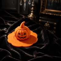Couvre-tasse en silicone PVC personnalisé pour Halloween, logo de marque personnalisé, citrouille, fantôme, chauve-souris, couvre-tasse réutilisable, cadeau promotionnel