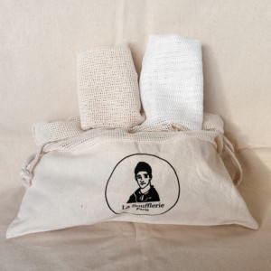 Sac à savon en coton naturel écologique, sac en filet, pochette en maille, sacs à savon recyclables en coton, sac à cordon en maille pour le bain et la douche - Product Image 2