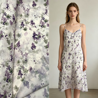 Tissu en Chiffon Imprimé Personnalisé Écologique Infroissable Motif Floral Rose en Polyester