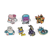 Bros Pin Pokemon Lucu Bergaya Kartun, Berlapis Elektroplating, Pikachu, Jigglypuff & Kabuto, Lencana Logam untuk Hadiah