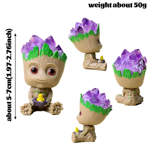 Wholesale Healing Crystal Craft Cartoon Figure <b>Groot</b> Citrine Amethyst <b>Groot</b> Ornaments for <b>Gift</b> - Product Image 3