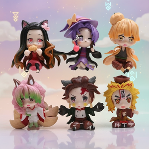 Set <span class=keywords><strong>de</strong></span> 6 Figuras <span class=keywords><strong>de</strong></span> Acción <span class=keywords><strong>de</strong></span> Anime Japonés Demon Slayer, <span class=keywords><strong>Tanjiro</strong></span>, Nezuko, Zenitsu, Figuras <span class=keywords><strong>de</strong></span> PVC, Adornos Decorativos para Escritorio - Product Image 1