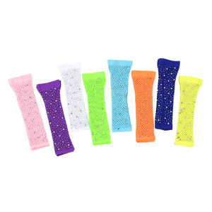 Guantes de diamantes brillantes para fiesta, malla elástica, sexys, con diamantes de imitación, para fiesta - Product Image 5