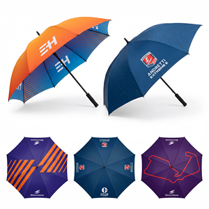 Big Size Automatic Open Sombrillas 190T Pongee Fabric Waterproof Windproof Modern Custom Brand Straight Golf <b>Umbrella</b> With Logo - Product Image 2