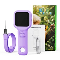 Inskam 392 Pocket Mini Plastic Microscope 500x Manual Focus 2MP Digital with 2.4 Inch IPS Screen for Kids Gifts