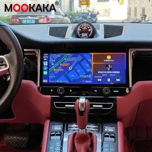 Mookaka汽车收音机保时捷Macan 2014-2017安卓13多媒体立体声收音机新升级12.3英寸主机Carplay显示器