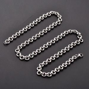 Collier ras du cou en acier inoxydable massif style Rolo pour femmes et hommes, couleur argent, accessoires de bijoux punk en métal - Product Image 6