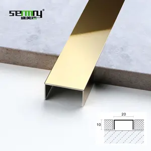 SENMRY indoor decor strisce intarsiate in metallo acciaio inossidabile u profilo interno profilo in metallo a forma di U rivestimento per piastrelle per mobili