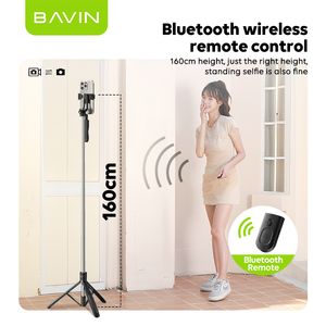 BAVIN fábrica al por mayor de alta calidad <span class=keywords><strong>AP15</strong></span> 160cm ajustable inalámbrico remoto Selfie soporte trípode Selfie Stick - Product Image 3