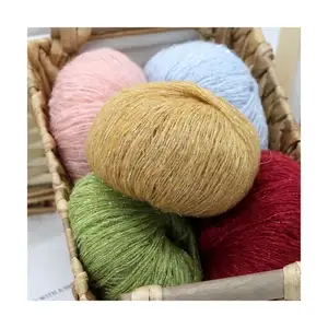 Factory Cheap Price Hand Woven Diy Color Baby Fine Wool Sequin Yarn Mohair For Woven Scarf Shawl