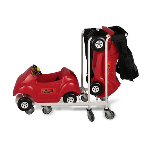 Fun Cartoon Kids <b>Shopping</b> <b>Trolley</b> Supermarket <b>Toy</b> Car Cart with Safety Belt and Large Rear Mesh Basket - Product Image 1