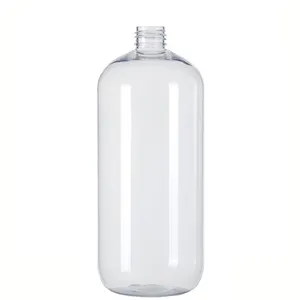 OEM Big size 1L 1000ml family pack flacone per lozione boston round PET bottle 1000ml