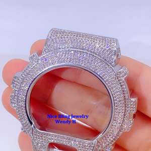 Hip Hop <span class=keywords><strong>GShock</strong></span> DW6900 VVS D Color GRA Pass Diamond Tester Iced Out Watch Bezel Moissanite - Product Image 6
