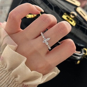 S925 Pure Silver Diamond Ring Fairy Style Floating Classic <b>Butterfly</b> <b>Light</b> Luxury Fresh Sweet Slender Versatile for Women - Product Image 2