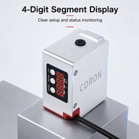 CORON KR-W500-P Sensor Optik LED Merah 4-Digit Deteksi Warna Jarak Jauh Output Sakelar PNP Rentang Deteksi 30-500mm Aluminium