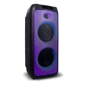 Groothandel bluetooth microfoon luidspreker-Dubbele 8 Inch Grote Bluetooth Speaker Met Led Lights Out Deur Party Box Speaker Met Mike Boombox Draagbare Speaker Box fabriek