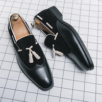 Mocassins à bout carré avec pompons, tailles 38-48/6.5-14, chaussures classiques durables et élégantes pour hommes