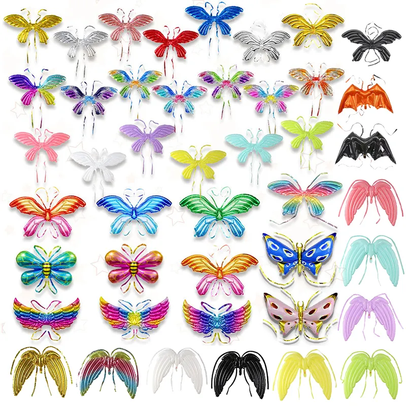 Back Hanging Butterfly Wings Foil Balloon Kids Birthday Party Decoration Large Butterfly Fairy Mylar Balloons