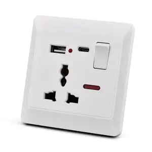 Honyar estándar británico 13A/16A interruptores de pared USB universales y enchufe