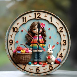 Round Wooden Wall <b>Clock</b> 25x25Cm Nordic Style Silent Indoor Home Living Room Decoration <b>Clock</b> - Product Image 1