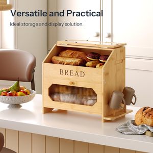 रसोई काउंटरटॉप के लिए कटिंग बोर्ड के साथ जैक ब्रेड बॉक्स रसोई काउंटरटॉप के लिए कटिंग बोर्ड के साथ - Product Image 3