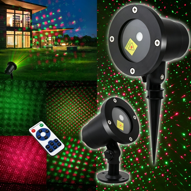 Waterproof RGB Laser Star Projector Light Outdoor Garden Lawn Light Home Yard Patio Corridor Ceiling Projection Decor Lamp