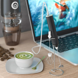 Espumador de Leche Eléctrico Doméstico de Bajo Consumo, Batidor de Leche y Huevos Inalámbrico, Ajustable en Velocidad, Sin Controles - Product Image 3