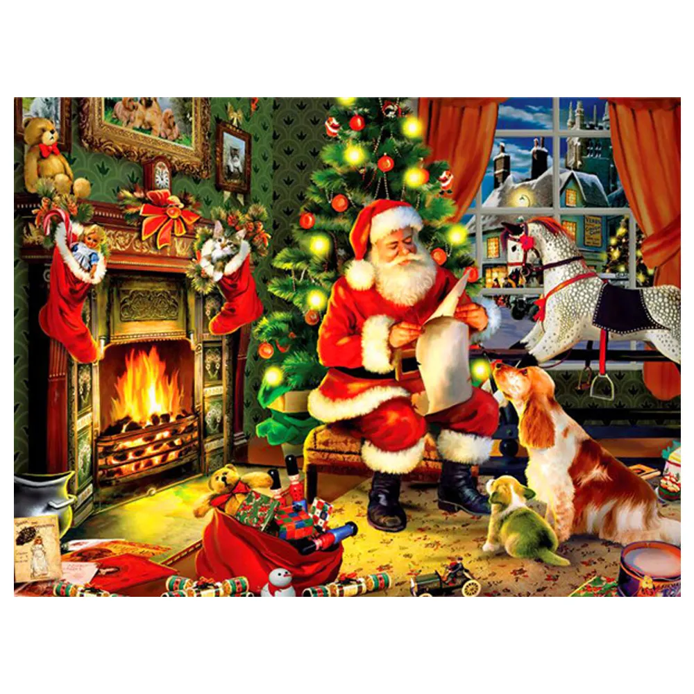 Wholesale Cross Stitch Kits Embroidery Christmas Home Decoration Mosaic Painting Dropshipping DIY Cross Stitch 30*40CM Hand Made