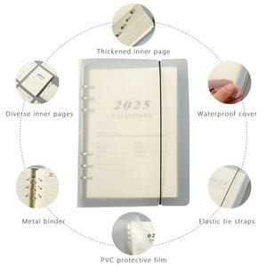 2025 <b>Diary</b> Planner with Schedule <b>A5</b> 6 Ring Binder Notebook Detachable Weekly Monthly Planner 365 Days Planner Cahiers 200 Pages - Product Image 2