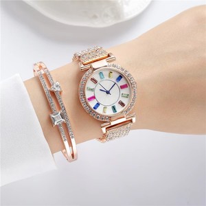 Ladies <strong>Watches</strong> Quartz Movement Crystal Diamond Classic Fashion Romantic Jewelry Cuff Bracelet <strong>Watches</strong> <strong>Set</strong> - Product Image 2