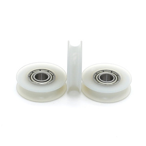 Manufacturer Supplies 684ZZ Bearing-Coated Plastic U-Shaped <b>Guide</b> Rail Wheels 4*15.7*4.5mm <b>Rope</b> Pulleys - Product Image 2