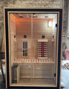 <span class=keywords><strong>Sauna</strong></span> Exterior de Gran Tamaño Personalizada, Cabina de <span class=keywords><strong>Sauna</strong></span> de Madera de Hemlock <span class=keywords><strong>con</strong></span> Calentadores de Bajo EMF, <span class=keywords><strong>Sauna</strong></span> Impermeable para Jardín o Villa - Product Image 2