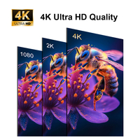 Televisor LED Inteligente 4K Ultra Delgado de 65, 75, 85 y 100 Pulgadas, Android WiFi HDR, Pantalla Grande para Sala de Estar, Publicidad Comercial