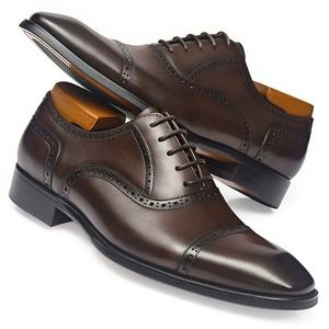 Luxury Designer Men's Square Toe Formal Shoes Breathable Anti-Slip Lace-Up Leather Business & Wedding Shoes - Product Image 2