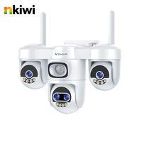 Caméra de sécurité PTZ NKIWI AG623ZS 1080P 9MP à quatre objectifs avec suivi IA, vision nocturne couleur, carte mémoire, pour extérieur