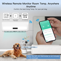 SLS TUYA Sensor Kelembaban Suhu WiFi lampu latar layar LCD bekerja Alexa Google Home USB PC plastik untuk garasi