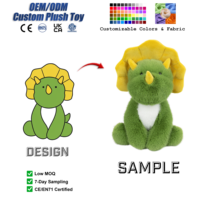 Peluche Triceratops Personnalisée Mignonne et Réaliste, Dinosaure Vert en Peluche Ultra Doux Anti-Stress pour Enfants