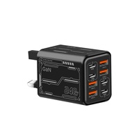 Chargeur USB Type C 8 ports 240W avec prise EU US UK, charge rapide USB-C PD, adaptateur de voyage pour téléphone portable Type-C