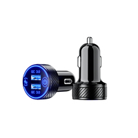 Chargeur de voiture personnalisé Kewig 36W 3A adaptateur de chargeur de voiture et double QC3.0 USB chargeur de voiture à charge rapide et LED bleue et interrupteur marche/arrêt