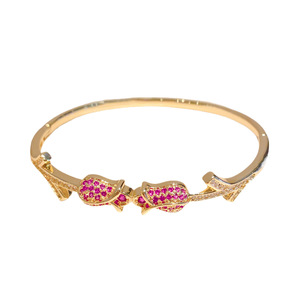 Spring Rose Bangle Gold And Silver Micro Insert <b>Copper</b> Jewelry Fashion <b>Bracelet</b> For Women - Product Image 5