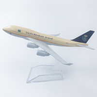 Avion en alliage moulé sous pression de 16cm, produit d'usine, arabie saoudite, Boeing 747